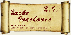 Marko Ivačković vizit kartica